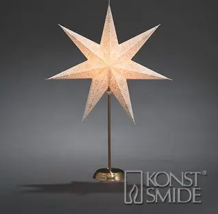 Pappersstjärna kopparfärgat mönster metallfot 52x67 cm