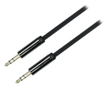 Deltaco ljudkabel, 3,5mm hane till 3,5mm hane, 0,5m, svart