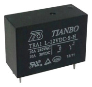 Tianbo Electronics TRA1 L-12VDC-S-H Kretskort-relä 12 V/DC 12 A 1 NO 1 st