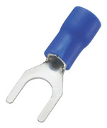 TRU COMPONENTS 745325 Gaffelkabelsko 1.50 mm² 2.50 mm² Hål-Ø=5.3 mm Delisolerad Blå 100 st