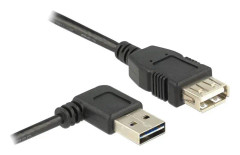 USB 2.0 Förlängningskabel Platt vinklad [1x USB 2.0 A hane