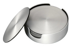 Glasunderlägg Borstad aluminium 6-pack