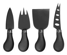  Ostknivset med 4 knivar Svart