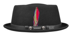 Stetson - Svart porkpie Hatt - Pork Pie Woolfelt Black @ Hatstore