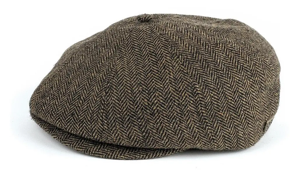 Brixton - Brun flatcap Keps - Brood Brown/Khaki Snap Cap @ Hatstore