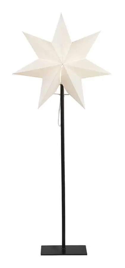 Frozen adventsstjärna på fot vit Höjd: 85 cm