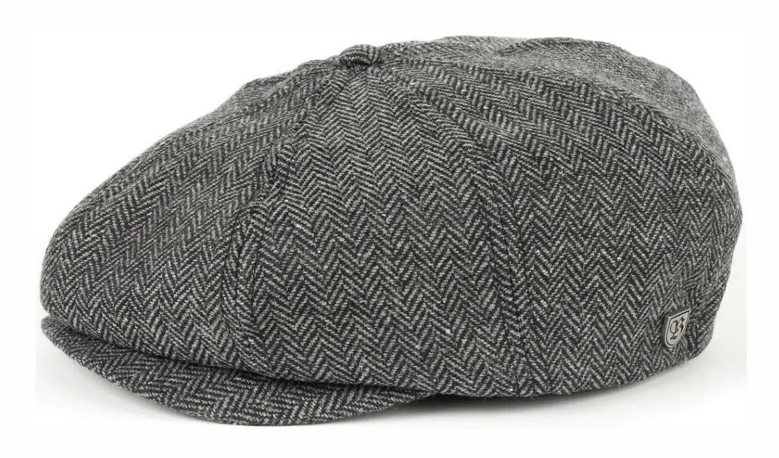 Brixton - Grå flatcap Keps - Brood Grey/Black Snap Cap @ Hatstore