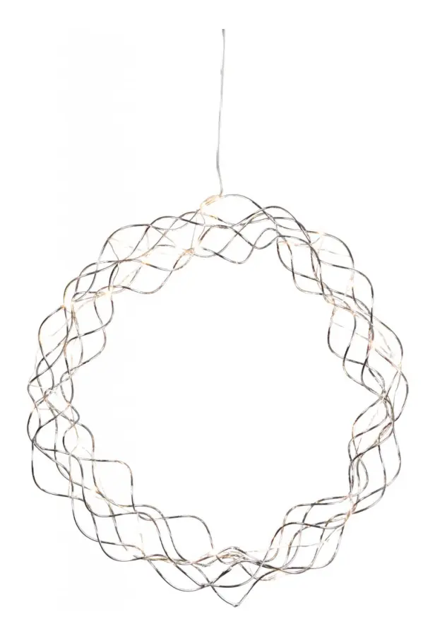 Curly krans 30cm krom
