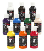  A-color akrylfärg, mixade färger, 01 - blank, 10x100ml