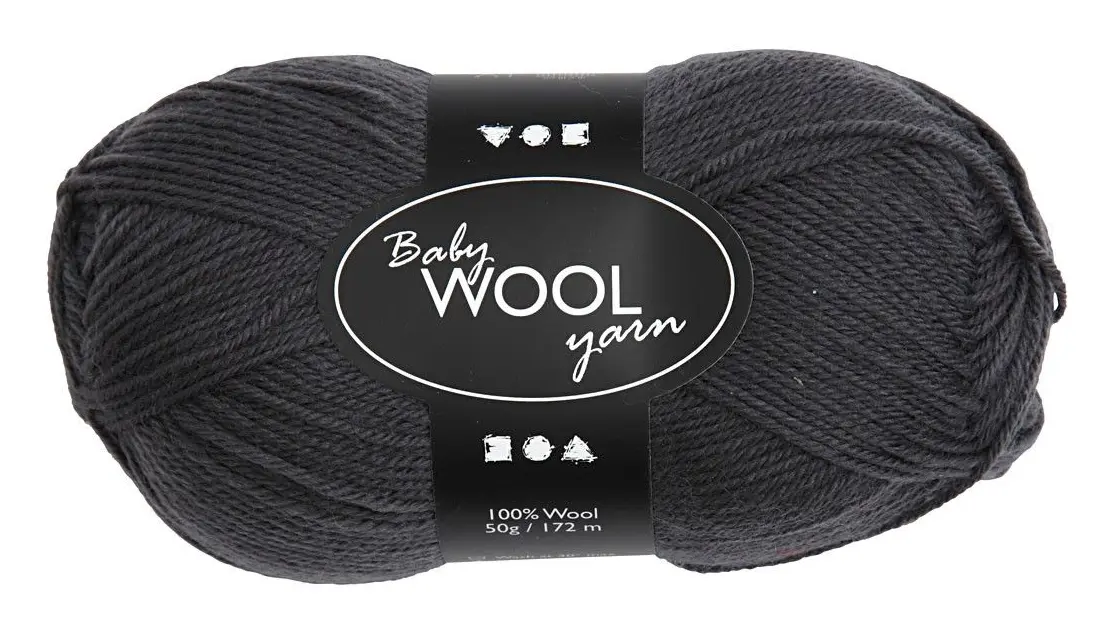  Babygarn, L: 172 m, mörkgrå, NM 14/4 , 50g