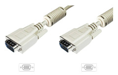  Digitus VGA Anslutningskabel [1x D-SUB hane 15-pol - 1x D-SUB hane 15-pol] 15 m Beige
