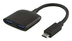 DELTACO USBC-HUB4 - Hubb - 2 x USB 3.1 Gen 1 - skrivbordsmodell