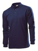 Stedman Polo Long Sleeve Men Marin bomull Small Herr