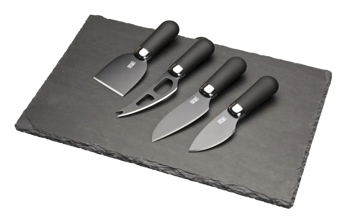  Taylors Ostset med 4 Knivar & Bricka Krom
