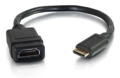  C2G HDMI Mini to HDMI Adapter Converter Dongle - HDMI-adapter - HDMI (hona) till mini-HDMI (hane) - 20.3 cm - dubbelt skärmad - svart