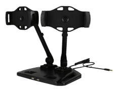 Stativ med två armar, smartphone / surplatta, 2x 4-12", 2x USB