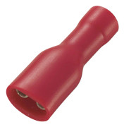 TRU COMPONENTS 1565179 Flatstifthylsa Anslutningsbredd: 4.8 mm Anslutningstjocklek: 0.8 mm 180 ° Helisolerad Röd 50 st