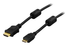 DELTACO HDMI-kabel, v1.4+Ethernet, 19-pin ha-Mini ha, 1080p, svart, 5m