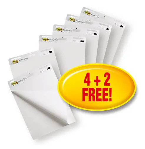  Blädderblock POST-IT 635x775mm 6-pack
