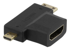 Deltaco HDMI ho till mini HDMI ha och micro HDMI ha, adapter