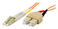 DELTACO Fiberkabel LC - SC duplex 1m