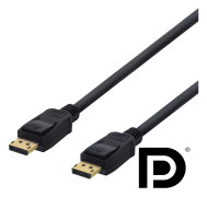 DELTACO DisplayPort-kabel, 1m, 4K UHD, DP 1.2, svart