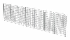 vidaXL Gabionmur i galvaniserat stål 450x30x100 cm
