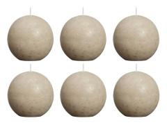 Bolsius Rustika klotljus 6 st 80 mm pastellbeige
