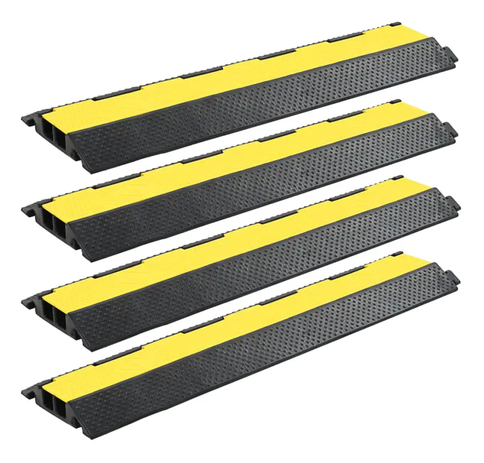 vidaXL Kabelskydd 4 st 2 kanaler gummi 101,5 cm