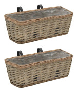 vidaXL Balkonglåda 2 st korg med PE-foder 40 cm