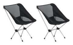 vidaXL Hopfällbara campingstolar 2 st med väska 54x50x65 cm aluminium