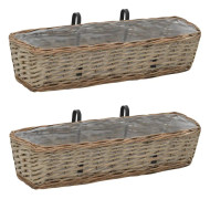 vidaXL Balkonglåda 2 st korg med PE-foder 60 cm