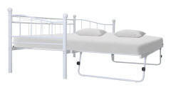 vidaXL Sängram vit stål 180x200/90x200 cm
