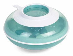 CHILDHOME Värmetallrik med gaffel och sked aqua