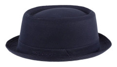 Stetson - Blå porkpie Hatt - Cotton Navy/Gun Metal Pork Pie @ Hatstore