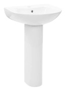vidaXL Handfat fristående med piedestal keramik 520x440x190 cm vit
