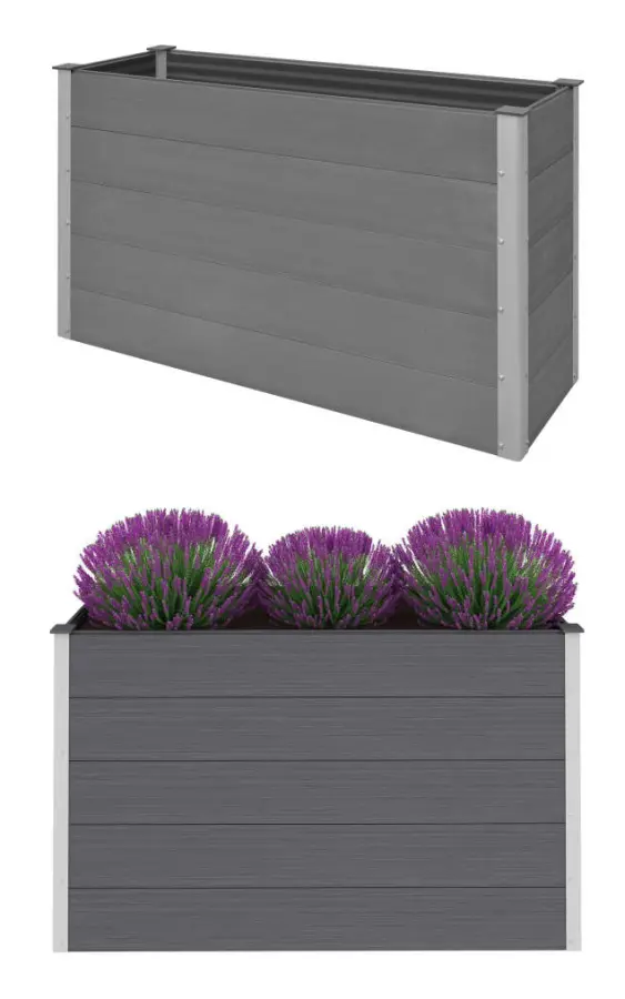 vidaXL Odlingslåda WPC 150x50x91 cm grå