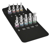 Wera 8740 C HF 05004201001 Inner-sexkantig Hylsnyckel-bitsinsats-set 9 delar 1/2"