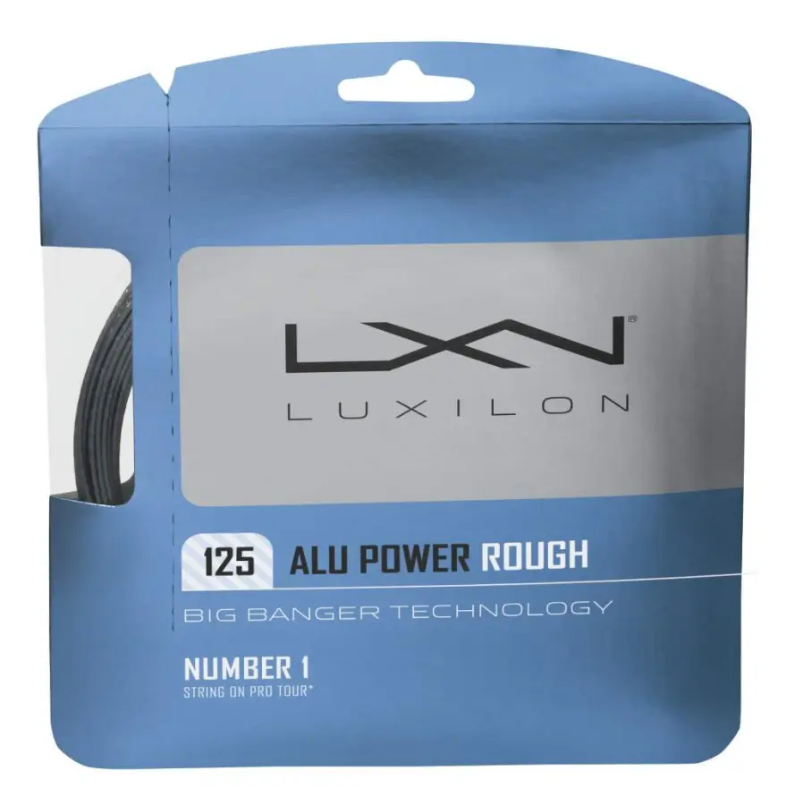  Luxilon ALU Power 125 Rough Tennis String Set - Silver, 16L GA (1.25MM)