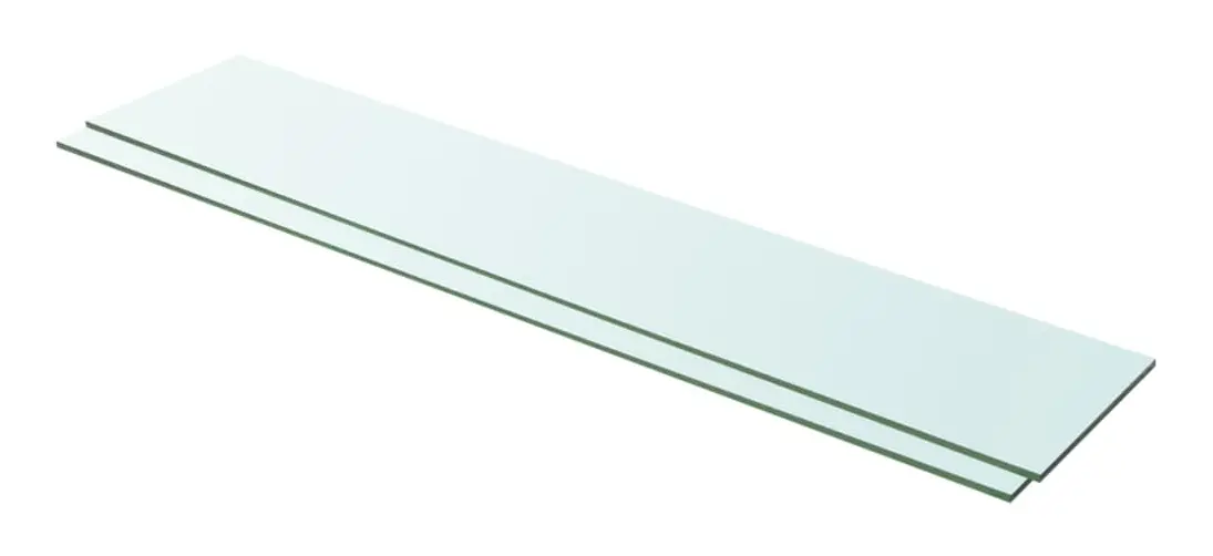 vidaXL Hyllplan 2 st glas genomskinlig 100x20 cm