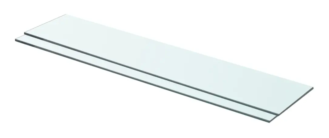 vidaXL Hyllplan 2 st glas genomskinlig 70x15 cm