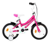 vidaXL Barncykel 14 tum svart och rosa