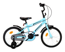vidaXL Barncykel 16 tum svart och blå