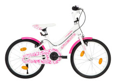 vidaXL Barncykel 18 tum rosa och vit