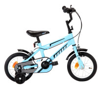 vidaXL Barncykel 12 tum svart och blå
