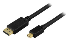 DELTACO DisplayPort till Mini DisplayPort kabel, 20-p ha-ha, 1m, svart