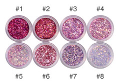 Glitter mix - Rosa - 8 färger