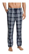 Schiesser Mix and Relax Woven Lounge Pants Blå Mönstrad vävd bomull Large-Tall Herr