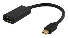 Deltaco Mini DisplayPort till HDMI adapter, 4K 60Hz, 0.2m, svart
