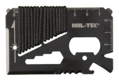 Svart Paracord Multifunction Survival Card - Miltec